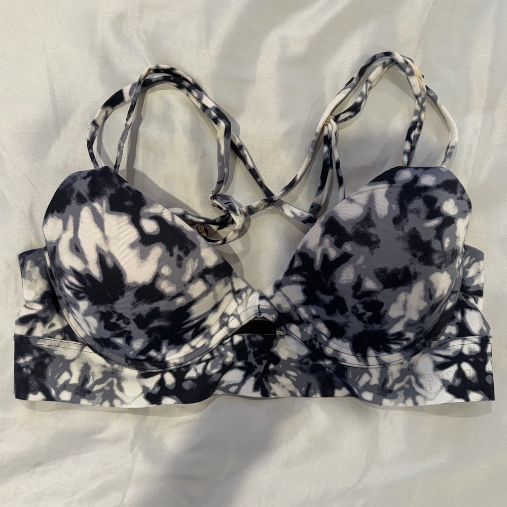 Victoria's Secret PINK Black & White Tie-Dye Padded Bralette
